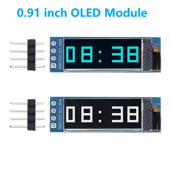 0.91 אינץ OLED מודול 4pin תצוגת OLED מודול 128x32 SSD1306 תואם עם 3.3 V/5V צריכת אנרגיה נמוכה