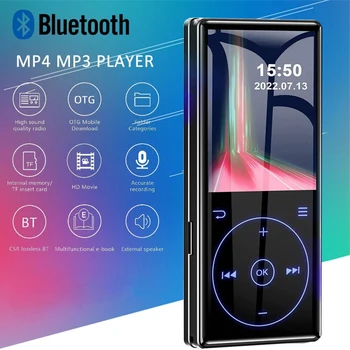 2.4 אינץ ' Bluetooth MP4 נגן מוזיקה MP3 לגעת המפתחות 16GB HIFI Lossless Audio הווקמן עם רדיו FM רשמקול ספר אלקטרוני מד צעדים