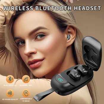 2023 TWS Mini Wireless Bluetooth Headset שמיעה ספורט חכם אוזניות LED דיגיטלי תצוגת 5.0 Bluetooth Hi-Fi באיכות הצליל