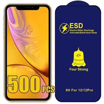 500pcs ESD מזג זכוכית לכסות אלקטרו-סטטית סרט מגן מסך עבור iPhone 15 Pro מקס 14 + 13 Mini 12 11 XS XR-X 8 7 SE