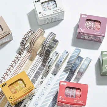 5PCS/תיבת פשוט חמוד Washi Tape עיצוב אלבומים מכשירי כתיבה וציוד לבית הספר