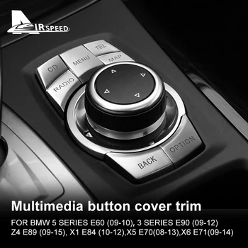 ABS מולטימדיה לרכב כפתורים מכסה עבור ב. מ. וו 3 סדרה 5 X1 X5 X6 E60 E90 Z4 E89 E84 E70 E71 לקצץ הפנים מדבקה אביזרי רכב