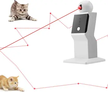 AMOBOX חתול לייזר צעצוע אוטומטי,אקראי עובר אינטראקטיבי לייזר חתול צעצוע מקורה חתולים,גורים,כלבים,חתולים נקודה אדומה פעילות גופנית צעצוע