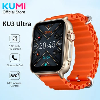 Eroy קומי KU3 אולטרה Smartwatch 1.96 אינץ Bluetooth שיחה TFT HD במסך מלא קצב הלב, לחץ הדם לישון צג IP68, עמיד למים