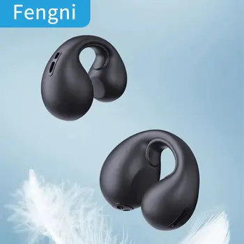 FENGNI 2023 חדש Ear-Clip אוזניות הולכה עצם אוזניות TWS Wireless אוזניות סטריאו בס ספורט אוזניות עם מיקרופון