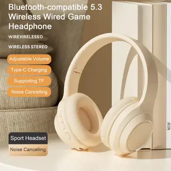 HiFi ביטול רעש TF ספורט Headset Type-C טעינה אלחוטית Bluetooth תואם-5.3 אוזניות Gaming צליל סטריאו אוזניות