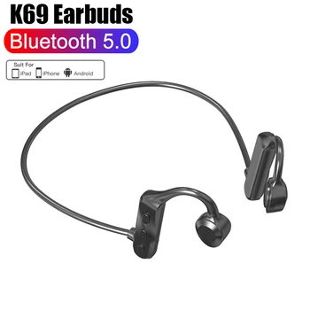 K69 עצם הולכה אוזניות אלחוטיות Bluetooth אוזניות עם מיקרופון אוזן וו אוויר Pro Fone Bluetooth אוזניות אוזניות אלחוטיות