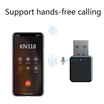 KN318 Bluetooth 5.1 Audio מקלט Dual Output AUX USB סטריאו לרכב ללא ידיים קוראים מתאם אלחוטי וידאו מקלט אודיו מתאם
