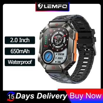 LEMFO KR80 שעון חכם גברים 2inch מסך גדול מצפן 620mAh Bluetooth שיחה חיצונית ספורט שעונים כושר Smartwatch גברים