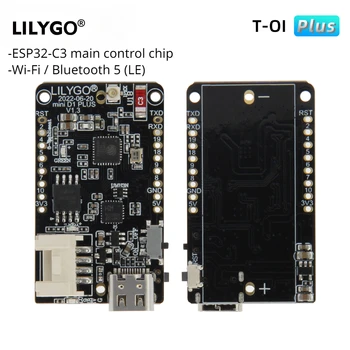 LILYGO® TTGO T-אוי בנוסף ESP32-C3-RISC V לפשעים חמורים מודול אלחוטי פיתוח מעגלים לוח Wi-Fi Bluetooth עם 16340 בעל סוללה
