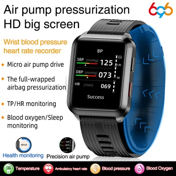 P60 Smartwatch משאבת אוויר כרית אוויר נכון לחץ דם טמפרטורת חמצן מוניטור קצב לב רפואית מד השעונים החכמים