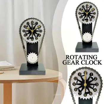 Steampunk השעון מסתובב ציוד שעון קוורץ שעון מתכת שעון מעורר הביתה השעון עיצוב קישוטי קיר שעון שולחני ציוד מלאכה W8B6