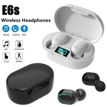 TWS E6S אוזניות אלחוטיות 5.0 Bluetooth אוזניות Hi-Fi אוזניות ספורט מיני אוזניות עם מיקרופון אוזניות