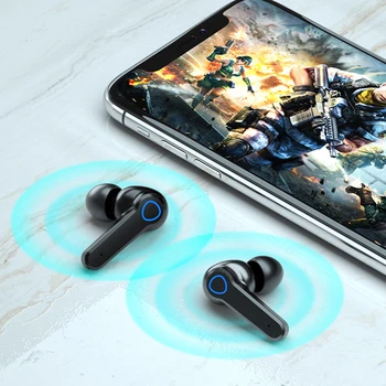TWS אוזניות LED דיגיטלי תצוגת אוזניות אלחוטיות Bluetooth תואם-אוזניות עם מיקרופון עבור אפל, אנדרואיד 3 4 הטלפון