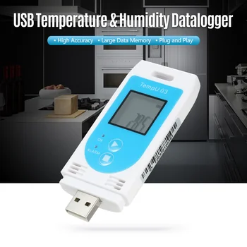 USB טמפרטורה לחות לוגר נתונים לשימוש חוזר RH TEMP Datalogger מקליט Humiture הקלטה מטר עם 32,000 שיא הקיבולת