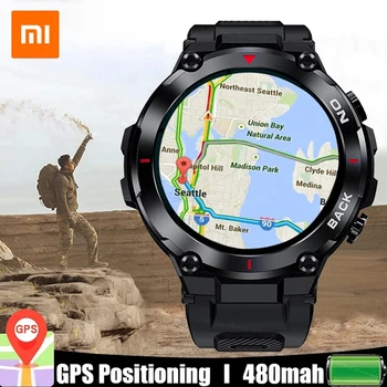 Xiaomi חדש ספורט גברים שעון חכם GPS Bluetooth שיחה תזכורת לחץ דם קצב לב צמיד חכם אנדרואיד IOS לצפות