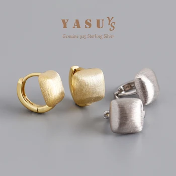Yasuys 925 כסף סטרלינג האירופי עגילים מתקדם מוברש אנטי להכתים עגילים לנשים מט יצירתי חישוקים תכשיטים מתנות