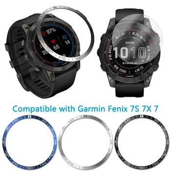 אל חלד לוח פלדה עבור Garmin Fenix 7/7/7X Smartwatch מגן כיסוי מתכת מתנגשות טבעת מגן ספורט צפו אביזרים