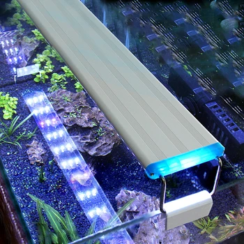אקווריום אור LED Super Slim אקווריום צמחי מים לגדול תאורה עמיד למים בהיר קליפ מנורת LED-הכחול 18-75 סנטימטר לצמחים 220v