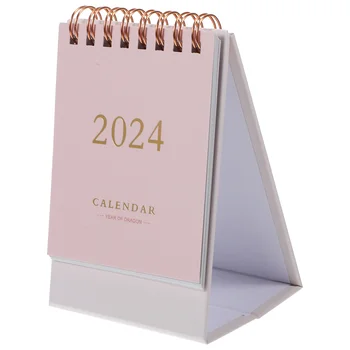 בלוק לוח שנה שולחני 2024 מיני עומד להפוך את הדף דקורטיבי לשימוש יומיומי חודשי הערה נייר המשרד אביזרים הביתה אביזר