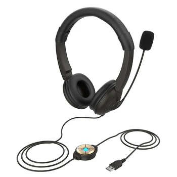 ברור לשוחח שיחת עסקים מרכז ביטול רעש משרד נייד אוניברסלי למחשב עם מיקרופון Wired Gaming USB אוזניות