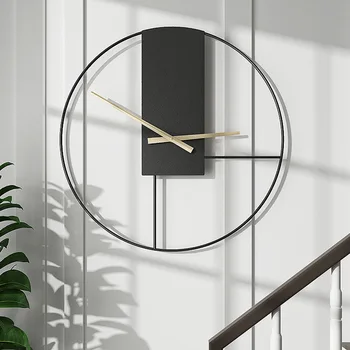 גדולה שקטה שעון קיר ברזל אמנות דיגיטלית פשוטה הסלון שקט שעון יצירתי קישוט ברזל אמנות שעון קיר לעיצוב הבית