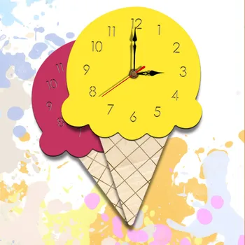 גלידה שעון קיר שקט עץ השעון הביתה הסלון קל לקריאה ספרות קישוטים תלויים עיצוב רלו דה ונקייה