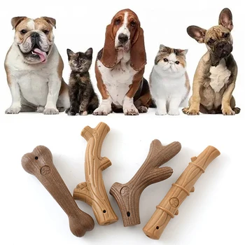 הכלב ללעוס צעצועים טוחנת שיניים מקל נקי מעניין עץ אורן חמוד עצם הצורה עמיד ביס גור אינטראקטיבי צעצוע ציוד לחיות מחמד