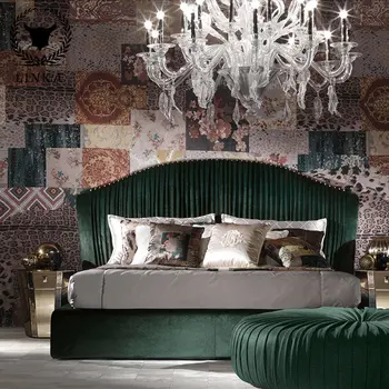 הסגנון האיטלקי אור יוקרה השינה המודרני דירה גדולה וילה מודרנית 1.8 מטר מיטה גדולה במיוחד באיכות גבוהה התאמה אישית