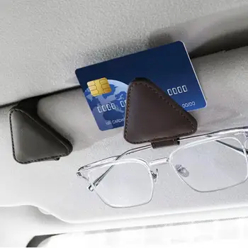 הרכב משקפיים מחזיק קליפ אוניברסלי דמוי עור מגן השמש הר אוטומטי כרטיס כרטיס משקפי שמש משקפיים קולב קליפ לרכב אספקה.