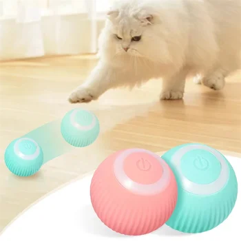 חכם החתול צעצועים גלגול אוטומטי חתול כדור חשמל, כדור חתול אינטראקטיבי צעצוע לחתולים הדרכה עצמית עוברת חתלתול צעצוע אביזרים
