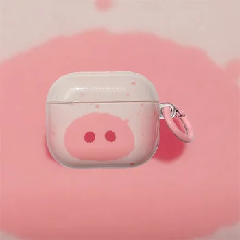 חמוד ורוד חזיר האף+טבעת תפוח AirPods 1 2 pro אוזניות Bluetooth כיסוי דור 3 סיליקון רך כיסוי מגן מקרה