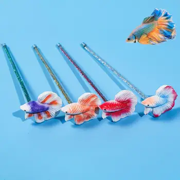 מוט ארוך דגים יפים אינטראקטיבי טיזר צעצוע בטה מקל שרף דגים אינטראקטיבי צעצוע מלאכותי דגים אביזרים