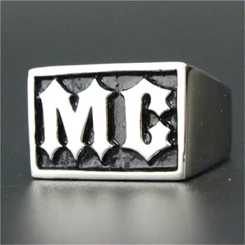 מוצק MC אופנוען טבעת תכשיטי נירוסטה פאנק גברים בנים אופנועים טבעת.