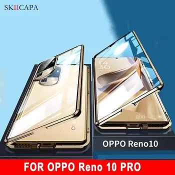מזג זכוכית עבור Oppo רינו 10 pro Plus מגנטי ספיחה של 360 מעלות דו צדדי שקוף להגנה קוב