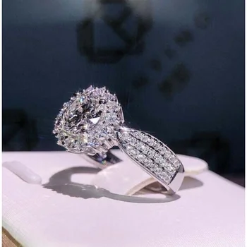 מכירה חמה חדש סט מרובע הנסיכה הטבעת אירופאי ואמריקאי יצירתי גיאומטריות ברקת אירוסין 