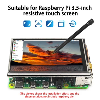 מסך מגע 3.5 אינץ עם מקרה מגן 450*320 רזולוציה TFT-LCD עבור Raspberry Pi 3B+ 2B+B