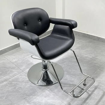 עור יוקרתי, סלון כיסא המספרה בציר מסתובב מספרה סלון כיסא איפור עיצוב שיער Cadeira רהיטים מסחריים