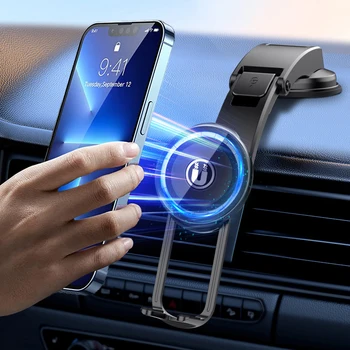 על MagSafe רכב הר רכב מגנטי נייד נייד בעל לעמוד כוס יניקה לוח המחוונים של המכונית טלפון סוגריים עבור iPhone סמסונג
