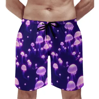 פטריית הקסם להדפיס לוח מכנסיים קצרים בקיץ סגול פטריות גלישה קצרים חוף זכר נוח הוואי בתוספת גודל החוף גזעי