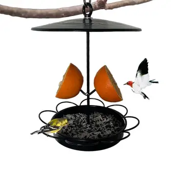 ציפור מזינים בחוץ פראי Birdfeeder עם וו הגינה בחצר האחורית ציפור מאכילה מגש גשם הוכחה מתנה עבור חובבי הציפורים
